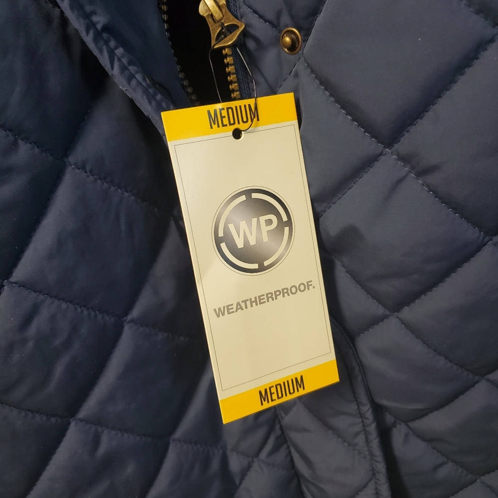 WEATHERPROOF Quilted Women's Coat Jacket Size Medium Navy - Picture 9 of 10